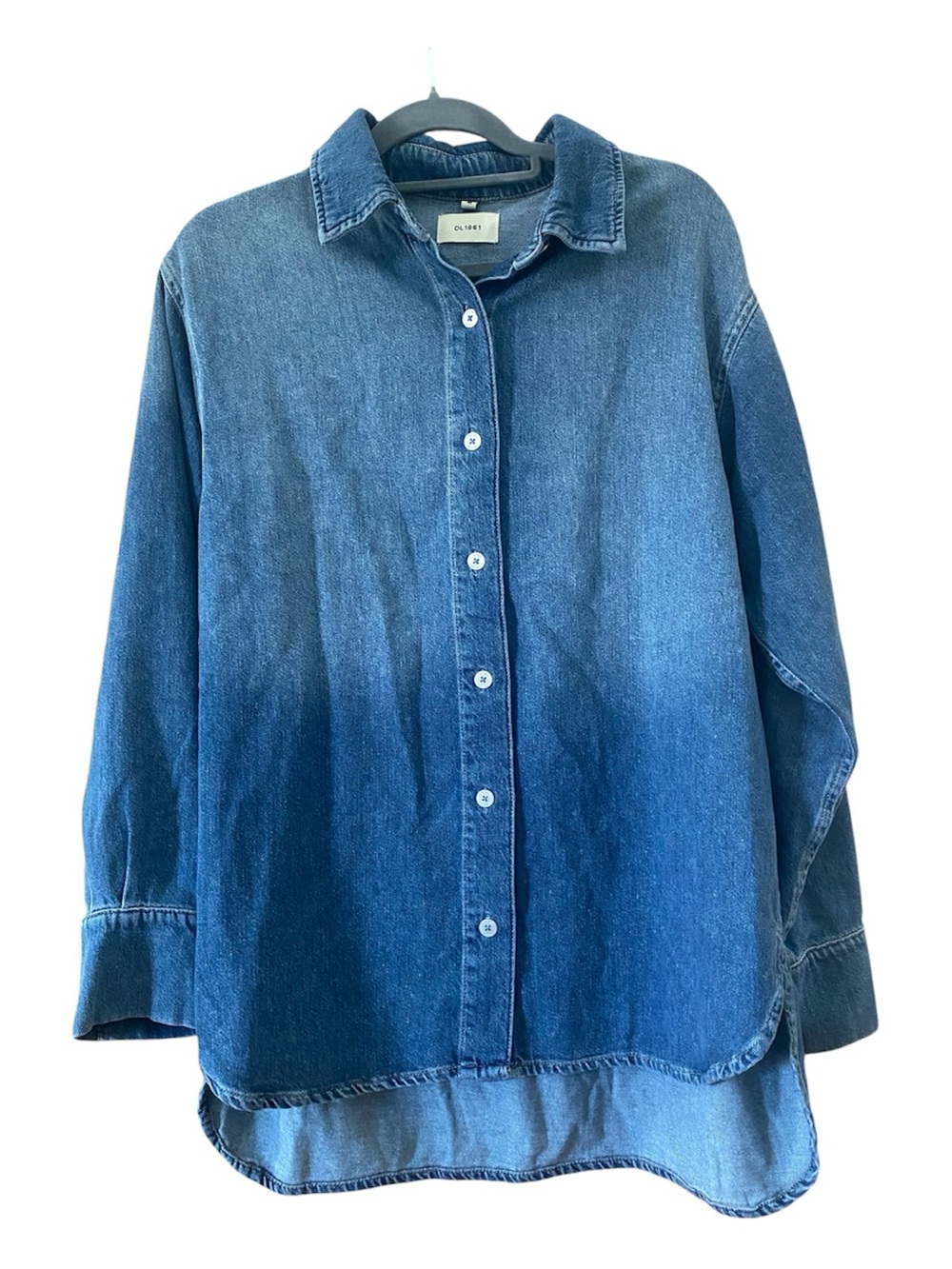 DL1961 Faye Oversized Denim Lyocell Button Down Shirt Medium Anthropologie